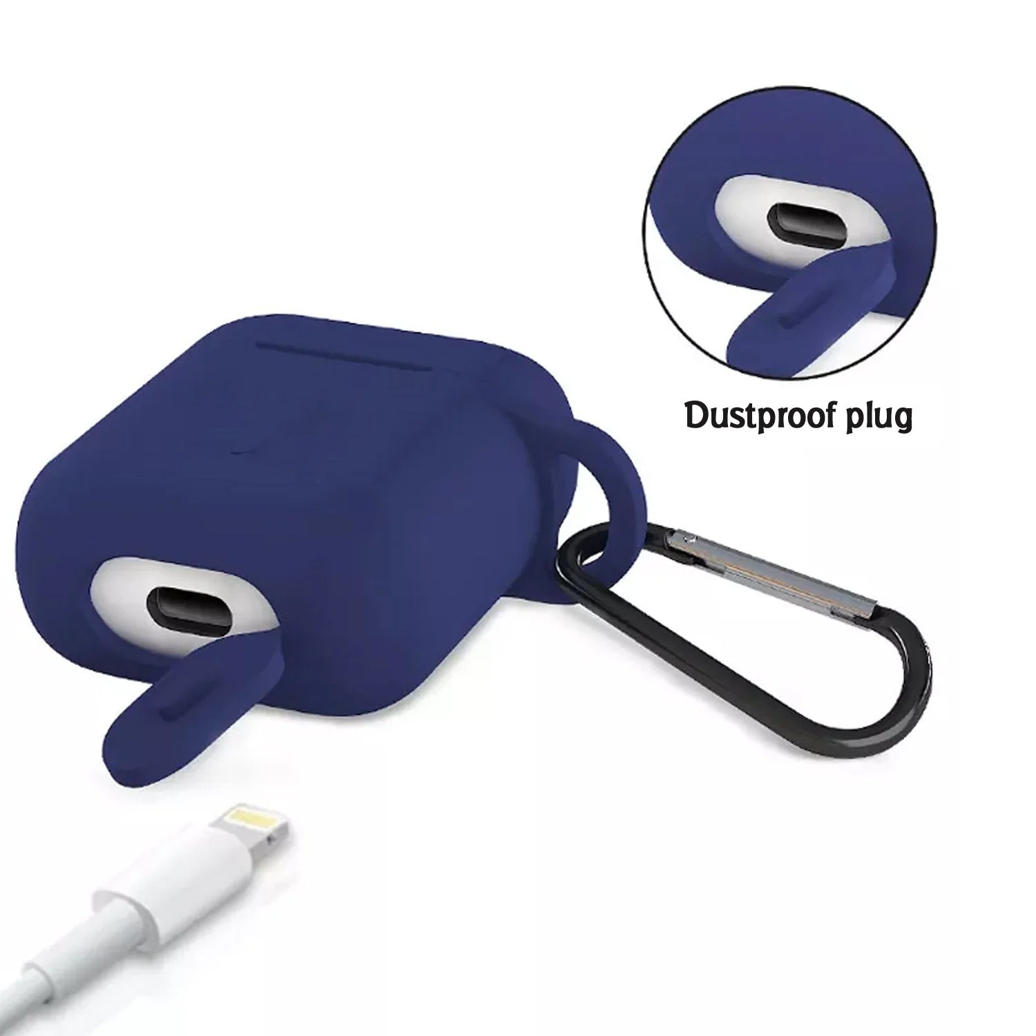 6473 Silicone Shockproof Protection Wireless Headphones Carrying Box Cover with Metal Keychain 6473 Silicone Shockproof Protection Wireless Headphones Carrying Box Cover with Metal Keychain